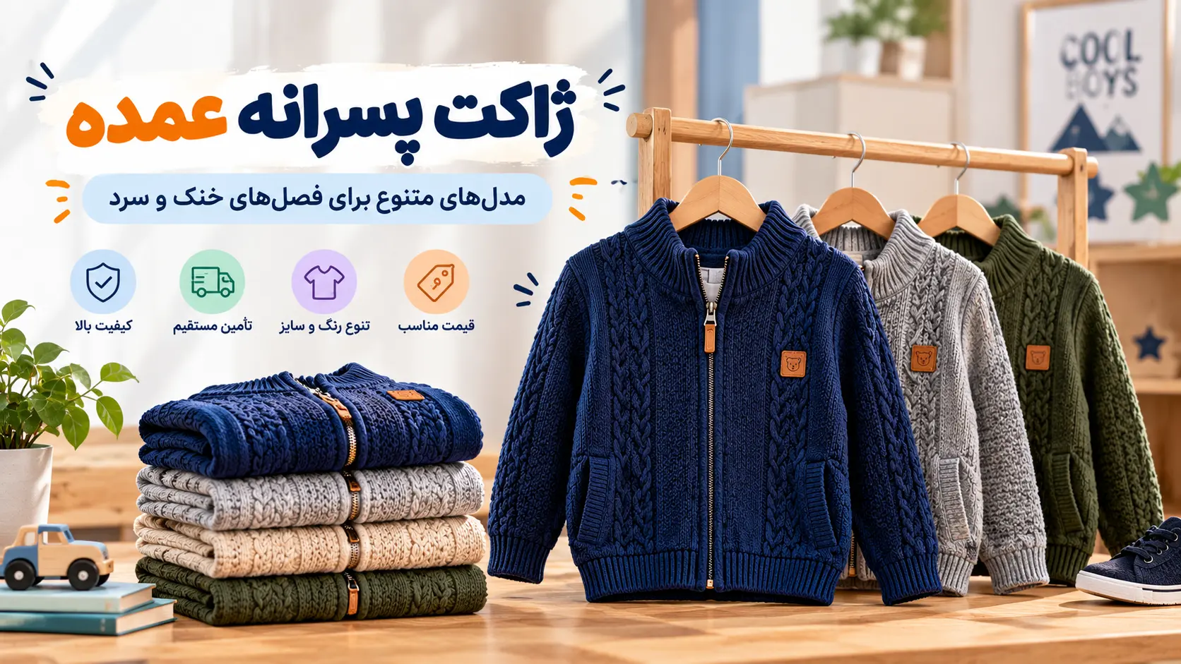 خرید ژاکت پسرانه عمده از لینک ویترین